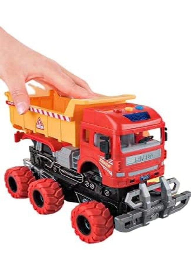 Oupstrive Heavy Deformation Unbreakable Friction Powered Construction Truck 6x6 Wheel Dumper Truck Toys Sound and Light Effect Toy for 3+ Years Old Boys Girls - Image 5